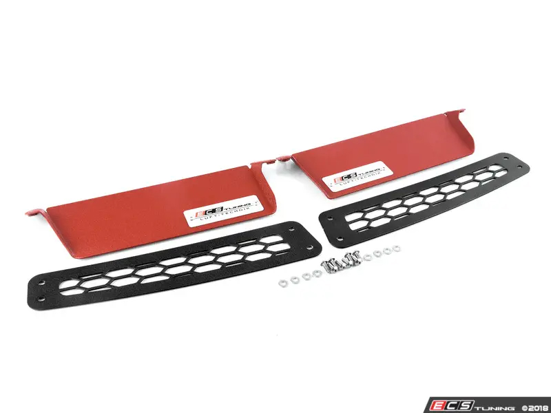 ECS Tuning Air Inlet Scoop Kit - Left & Right - Red - Golf 7 – Black (ECS-ES4336165), view 1