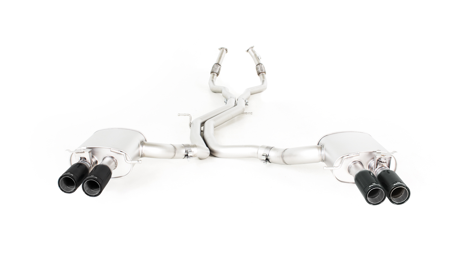 Remus Non-Resonated Cat back System Valved 4 Carbon tail pipes 84 mm angled, Titanium internals - RS4 B9, view 1