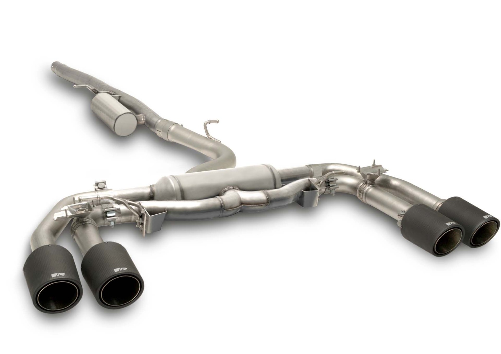 Remus Racing GPF back System Valved 98 mm Black Chrome, straight, carbon insert - Formentor 2.0 TSI 4Drive, view 1