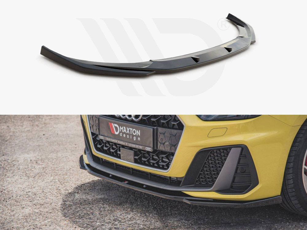Maxton Design Gloss Black Front Splitter V2 Audi A1 S-Line Gb (2018-), view 1