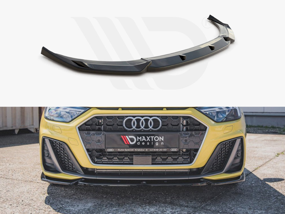 Maxton Design Gloss Black Front Splitter V3 Audi A1 S-Line Gb (2018-), view 1