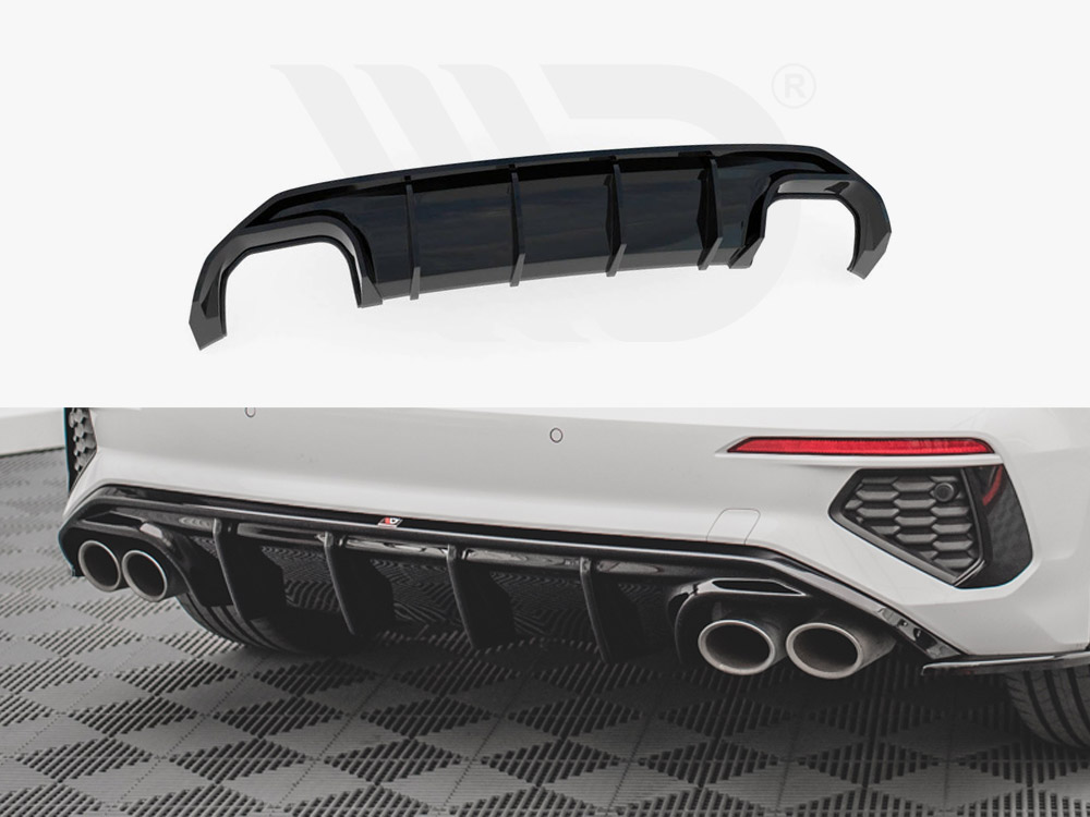 Maxton Design Gloss Black Rear Valance Audi S3 Sportback 8Y (2020-), view 1