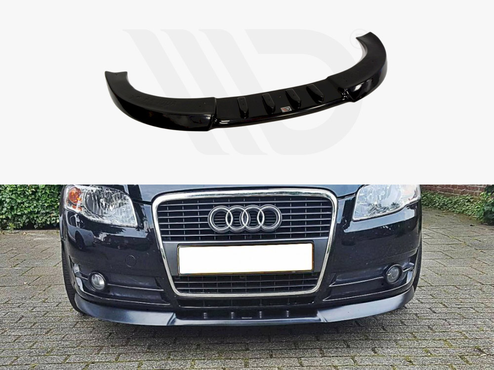 Maxton Design Gloss Black Front Splitter Ver.1 Audi A4 B7, view 1