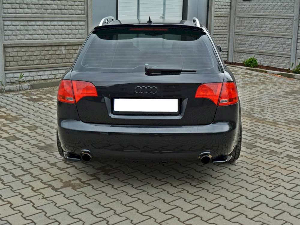 Maxton Design Gloss Black Rear Side Splitters Audi A4 B7, view 1