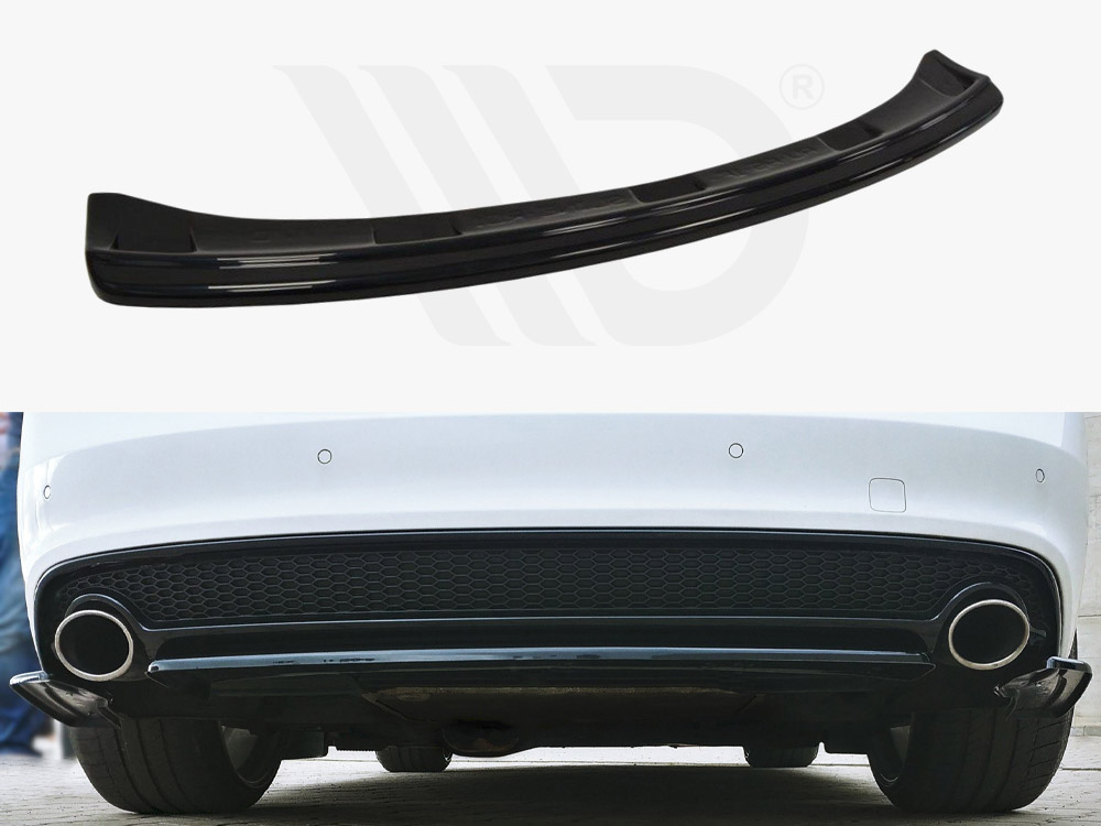 Maxton Design Gloss Black Central Rear Splitter Audi A5 S-Line 8T Fl Coupe / Sportback (2011-2016), view 1