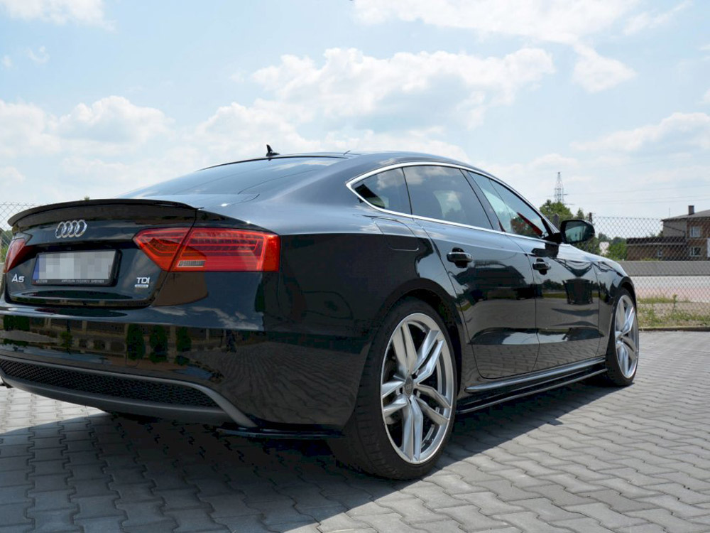 Maxton Design Gloss Black Side Skirts Splitters Audi A5 Sportback S-Line Mk1 Facelift (8T) (2011-2016), view 1