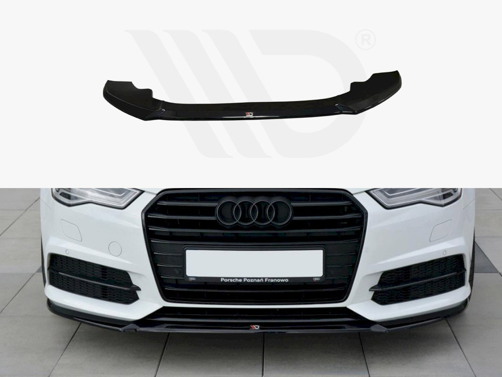 Maxton Design Gloss Black Front Splitter Audi A6 C7 S-Line / S6 C7 Facelift (2014-2018), view 1