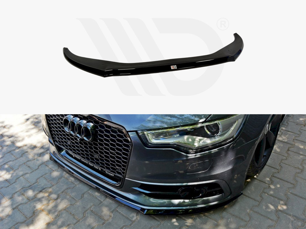 Maxton Design Gloss Black Front Splitter V.2 Audi S6 / A6 C7 S-Line (2011-2014), view 1