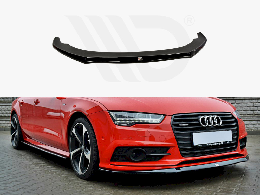 Maxton Design Gloss Black Front Splitter Audi S7 / A7 S-Line C7 Fl (2014-2017), view 1