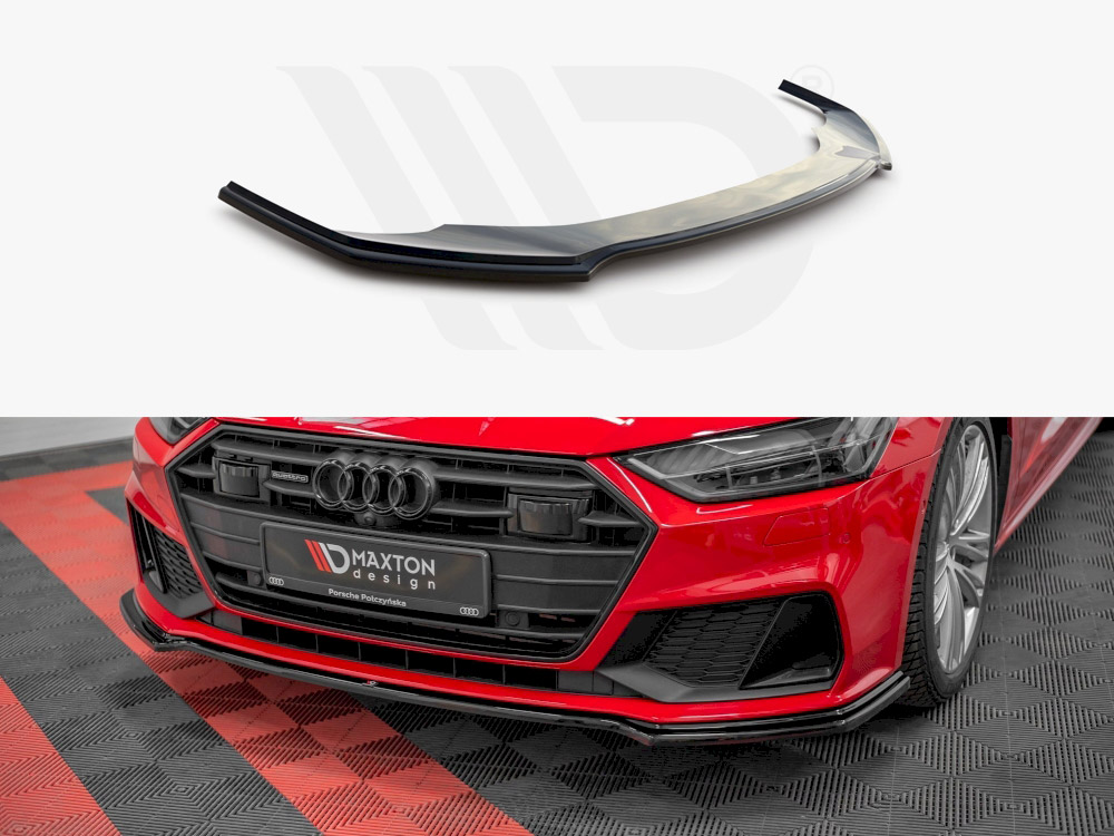 Maxton Design Gloss Black Front Splitter V.1 Audi A7 C8 S-Line / S7 C8 (2017-), view 1