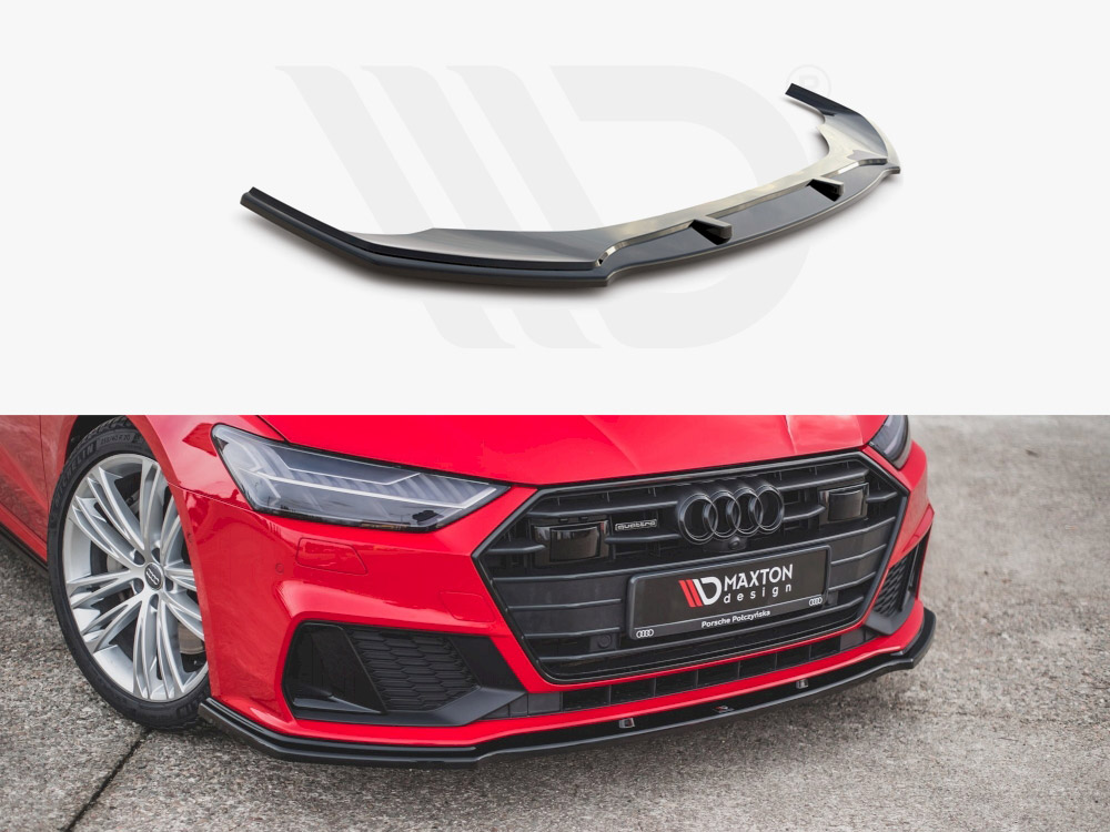 Maxton Design Gloss Black Front Splitter V.2 Audi A7 C8 S-Line / S7 C8 (2017-), view 1