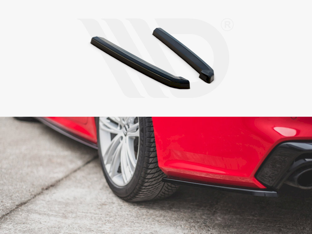 Maxton Design Gloss Black Rear Side Splitters Audi S7 C8 (2017-), view 1