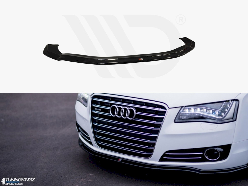 Maxton Design Gloss Black Front Splitter Audi A8 D4 (2009-2013), view 1