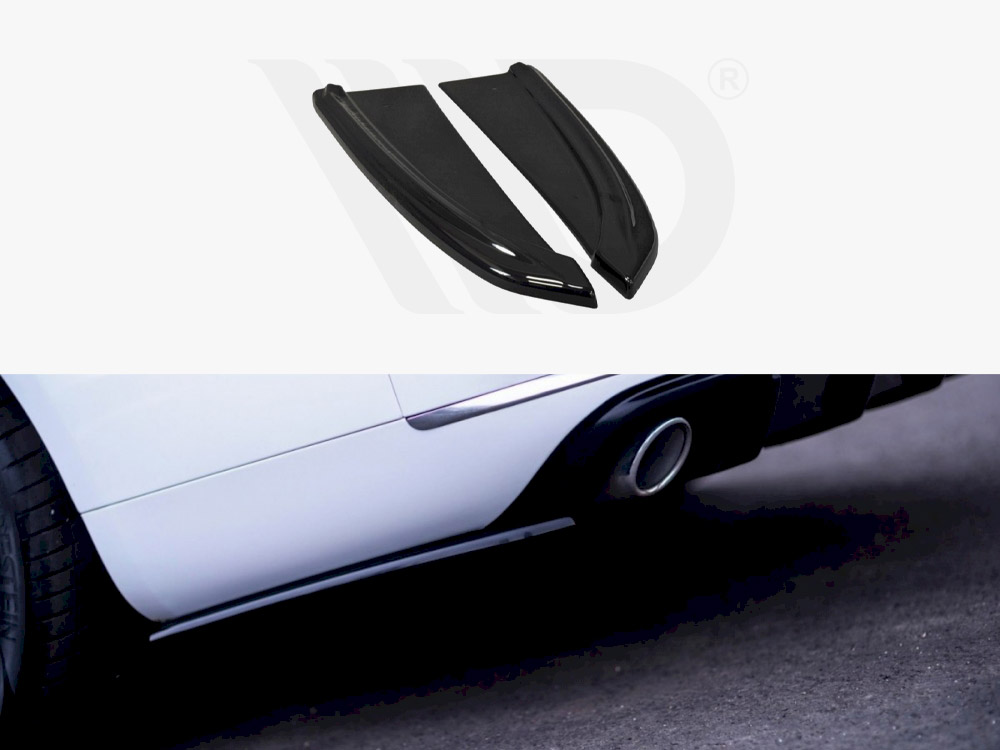 Maxton Design Gloss Black Rear Side Splitters Audi A8 D4 (2009- 2013), view 1