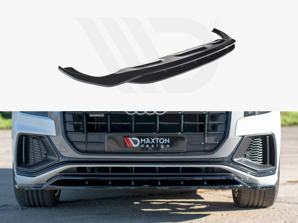 Maxton Design Gloss Black Front Splitter Audi Q8 S-Line (2018-), view 1