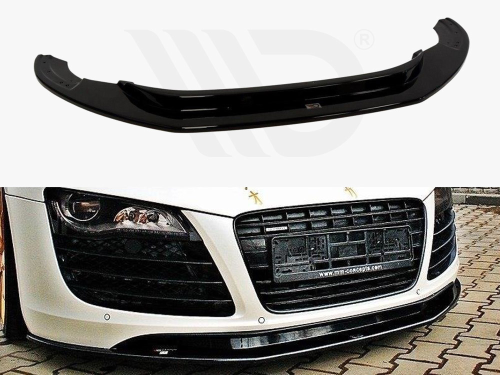 Maxton Design Gloss Black Front Splitter Audi R8 (2006-2015), view 1