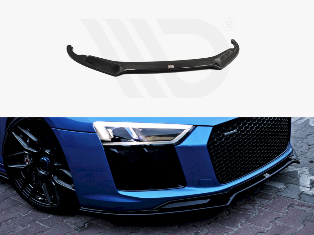 Maxton Design Gloss Black Front Splitter V.2 Audi R8 Mk2 (2015-2017), view 1