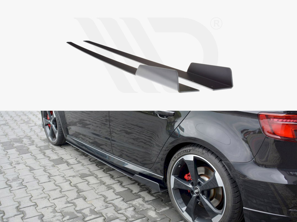 Maxton Design Racing Side Skirts Diffusers V.2 Audi RS3 8V Facelift Sportback (2017-20), view 1