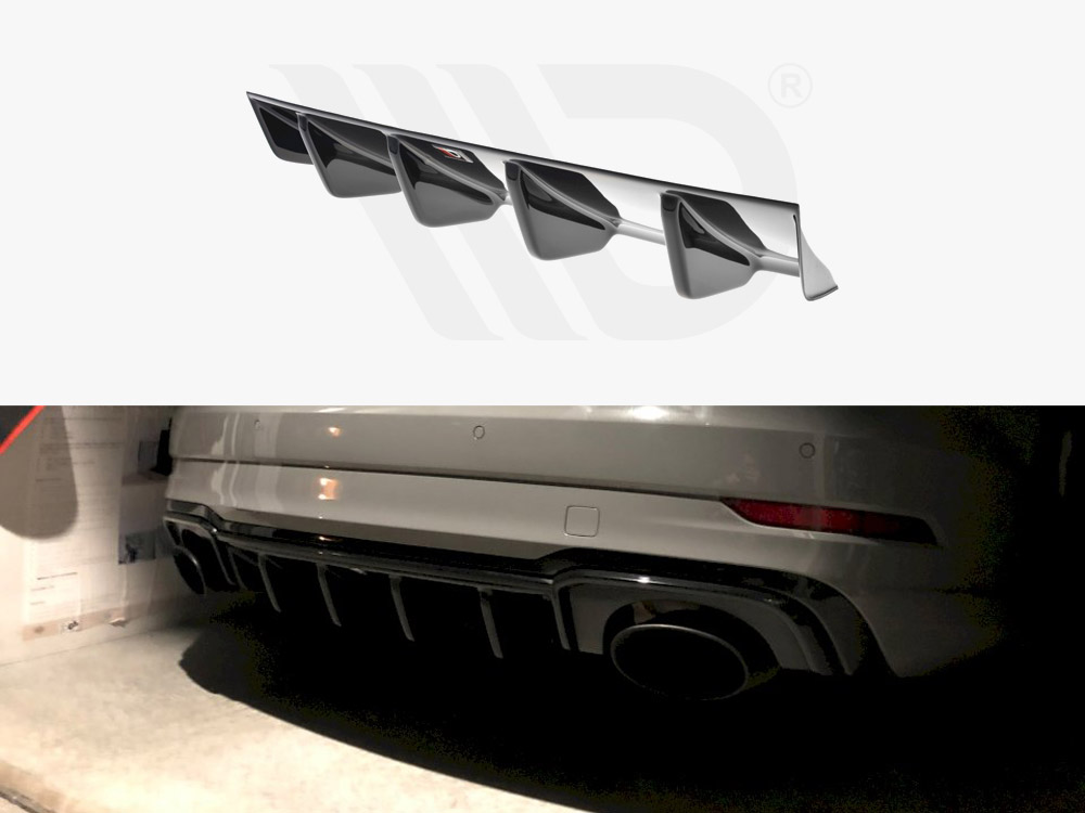 Maxton Design Gloss Black Rear Diffuser Audi RS3 8V Facelift Sedan (2017-20), view 1