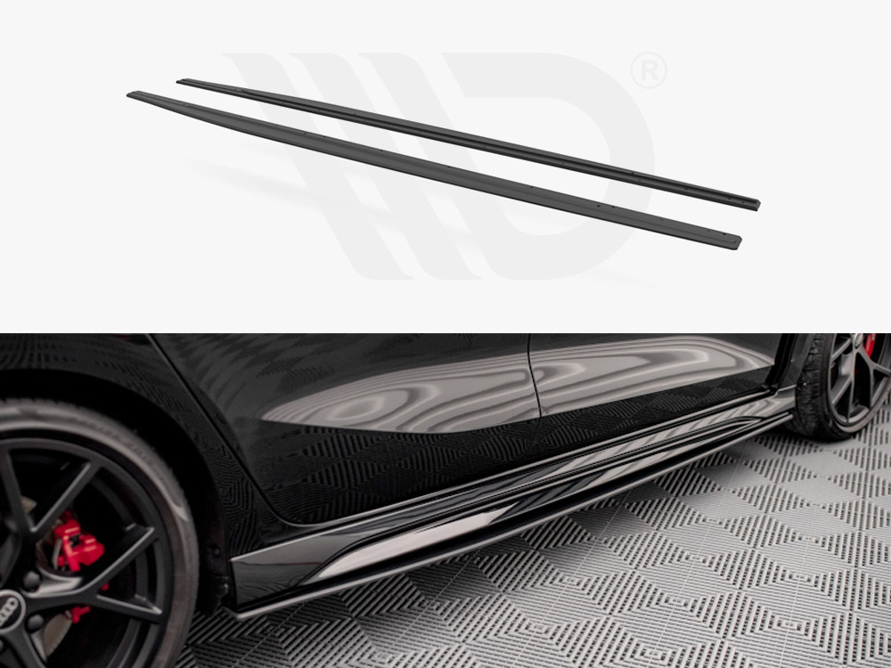Maxton Design Black Street Pro Side Skirts Diffusers Audi RS3 Sportback 8Y (2020-), view 1