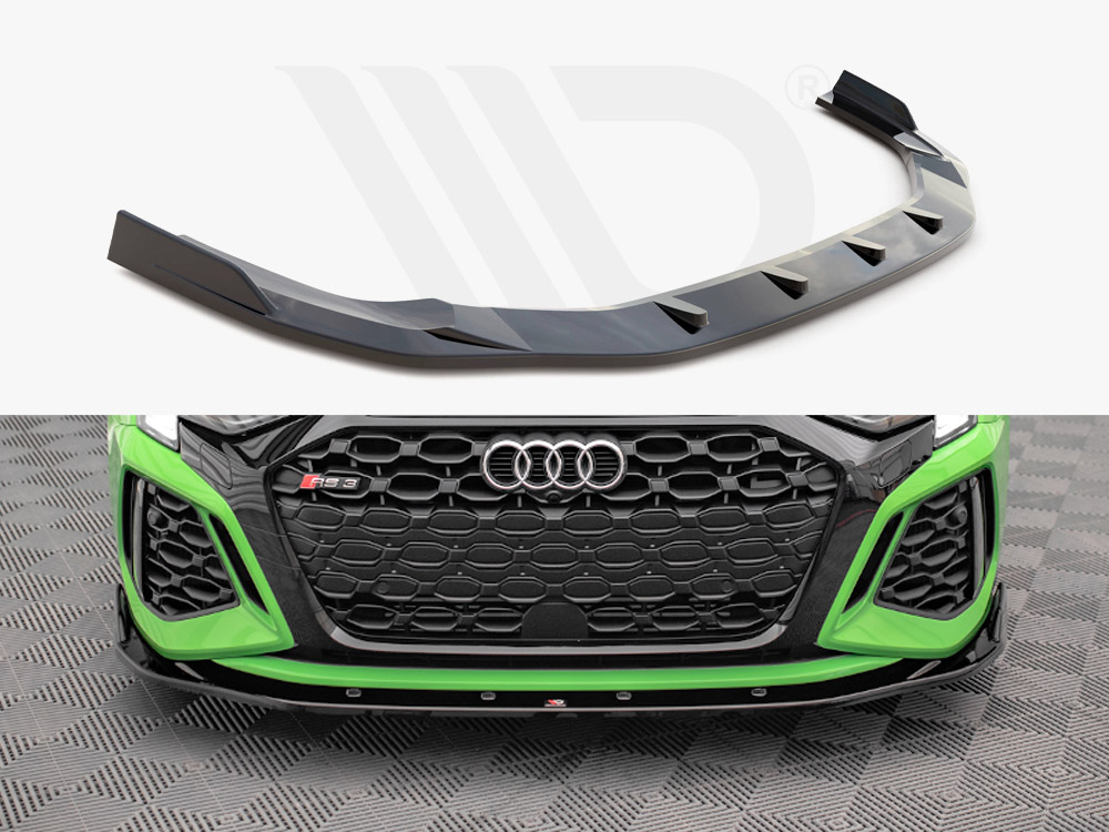 Maxton Design Gloss Black Front Splitter V.2 Audi RS3 8Y (2020-), view 1