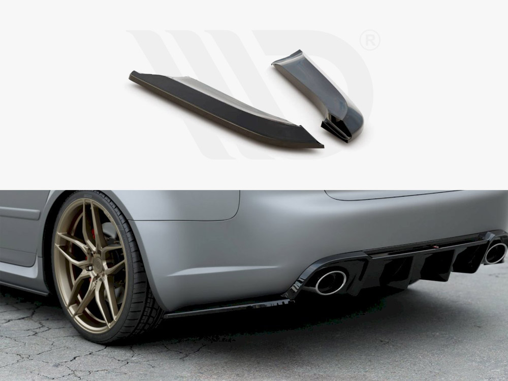 Maxton Design Gloss Black Rear Side Splitters V.2 Audi Rs4 Sedan B7 (2006-2008), view 1