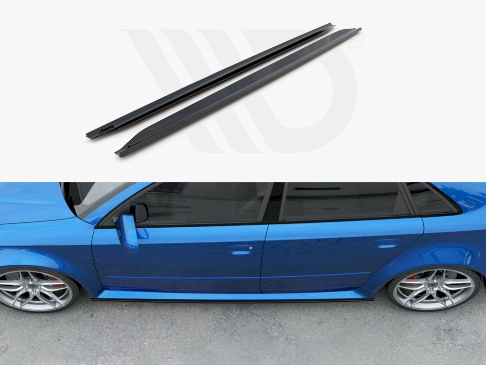 Maxton Design Gloss Black Side Skirts Splitters Audi Rs4 B7 (2006-2008), view 1