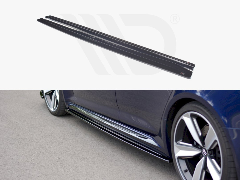 Maxton Design Gloss Black Side Skirts Diffusers Audi Rs4 B9 (2017-2019), view 1