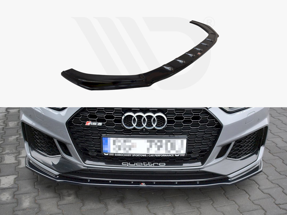 Maxton Design Gloss Black Front Splitter V.1 Audi Rs5 F5 Coupe / Sportback (2017-Up), view 1