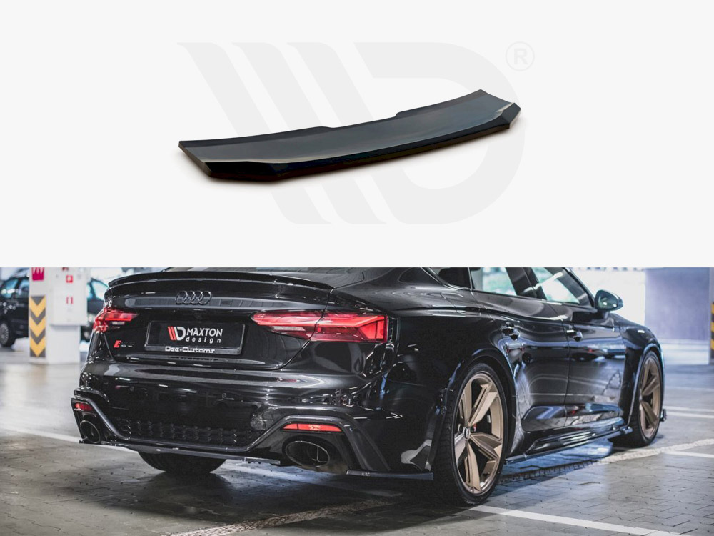 Maxton Design Gloss Black Central Rear Splitter Audi Rs5 F5 Facelift (2020-), view 1
