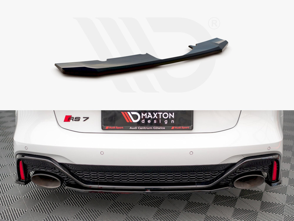 Maxton Design Gloss Black Central Rear Splitter Audi Rs6 C8 / Rs7 C8 (2019-), view 1