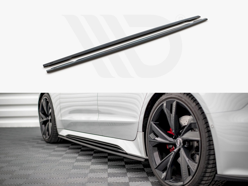 Maxton Design Gloss Black Side Skirts Splitters V2 Audi Rs6 C8 / Rs7 C8 (2019-), view 1