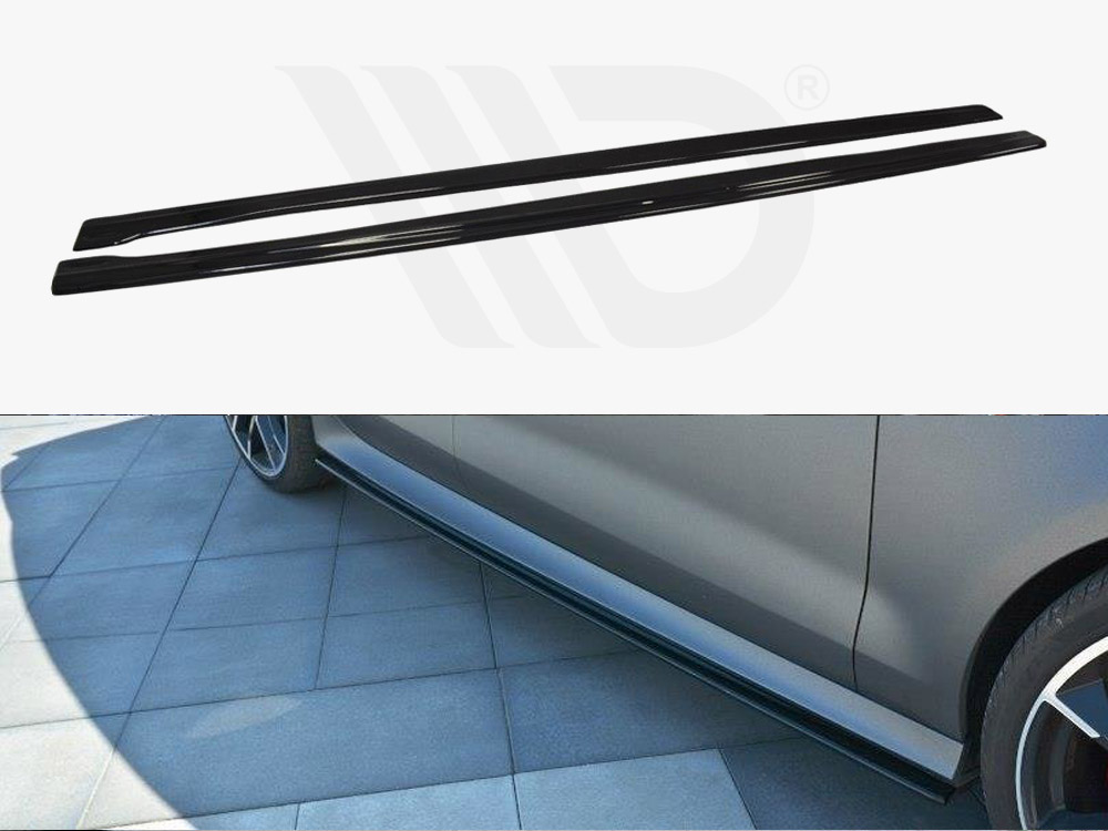 Maxton Design Gloss Black Side Skirts Diffusers Audi Rs7 C7 Facelift (2014-2017), view 1
