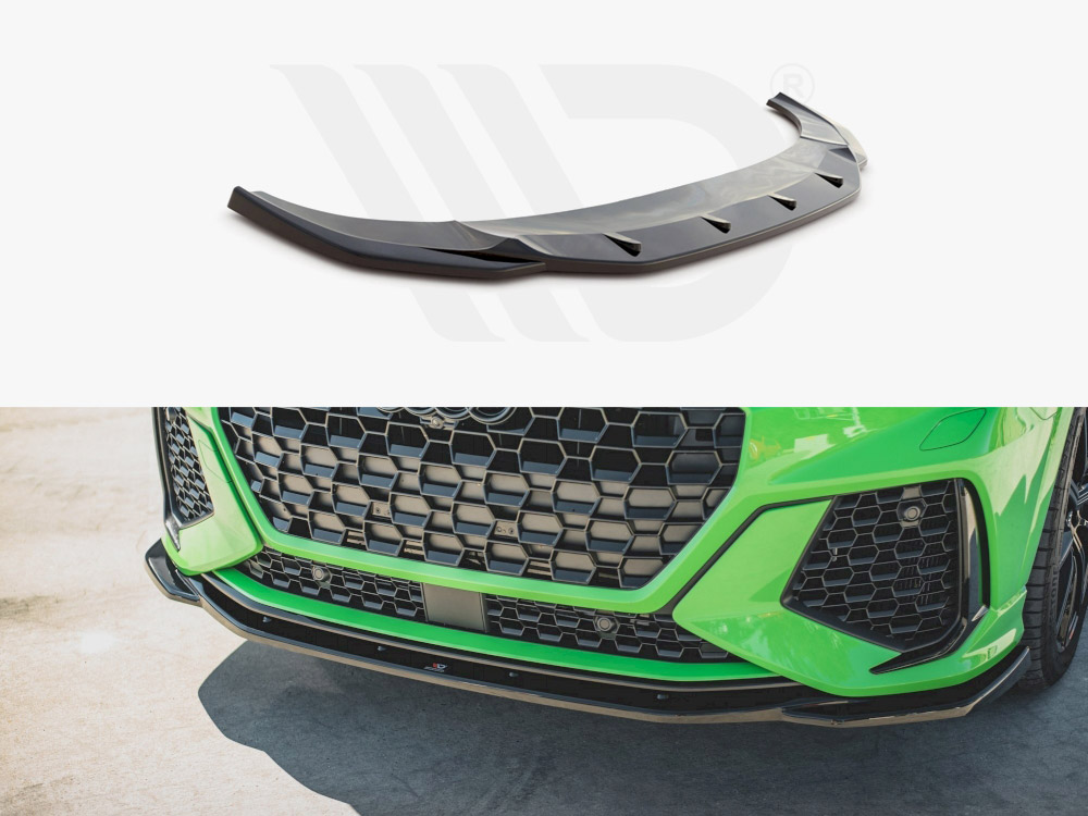 Maxton Design Gloss Black Front Splitter V.2 Audi RSQ3 (F3) (2019-Up), view 1