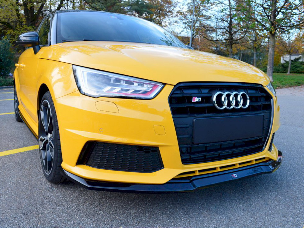 Maxton Design Gloss Black Front Splitter V.1 Audi S1 Mk1 (2014-2018), view 1