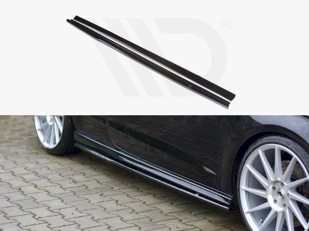 Maxton Design Gloss Black Side Skirts Diffusers Audi S3 / A3 S-Line 8V / 8V Fl Hatchback, view 1