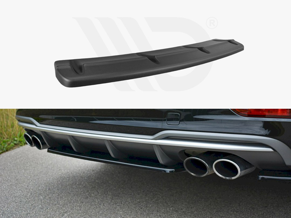 Maxton Design Gloss Black Central Rear Splitter Audi S3 8V Fl Sedan (2017-), view 1