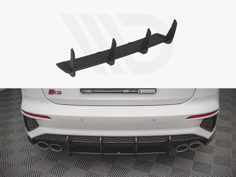 Maxton Design Black Street Pro Rear Diffuser Audi S3 8Y (2020-), view 1