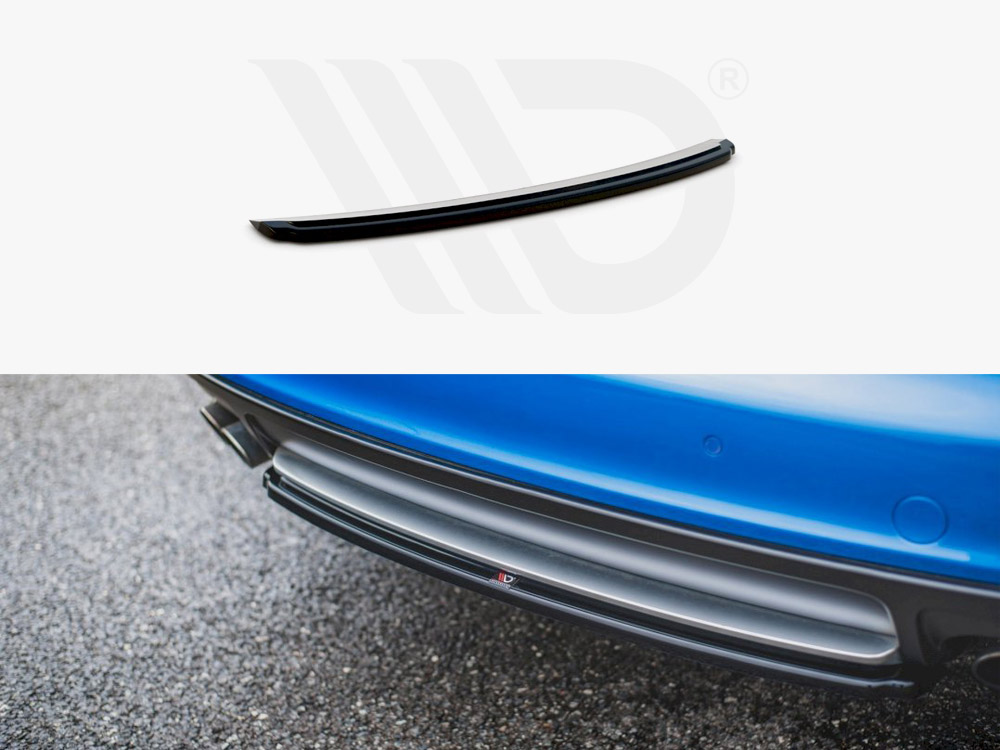 Maxton Design Gloss Black Central Rear Splitter Audi S4/ A4 S-Line B8 Sedan (2008-2011), view 1