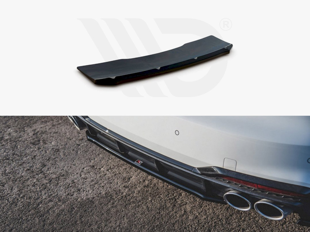 Maxton Design Gloss Black Central Rear Splitter Audi S5 Sportback F5 Facelift (2019-), view 1