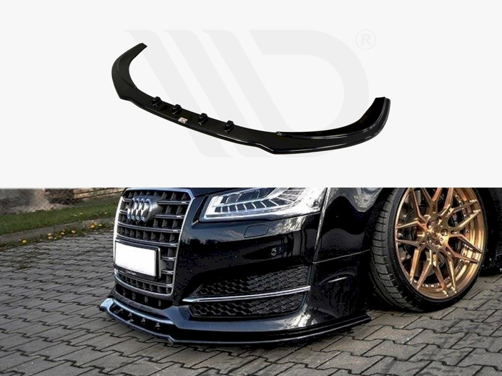 Maxton Design Gloss Black Front Splitter V.1 Audi S8 D4 Fl (2015-2017), view 1