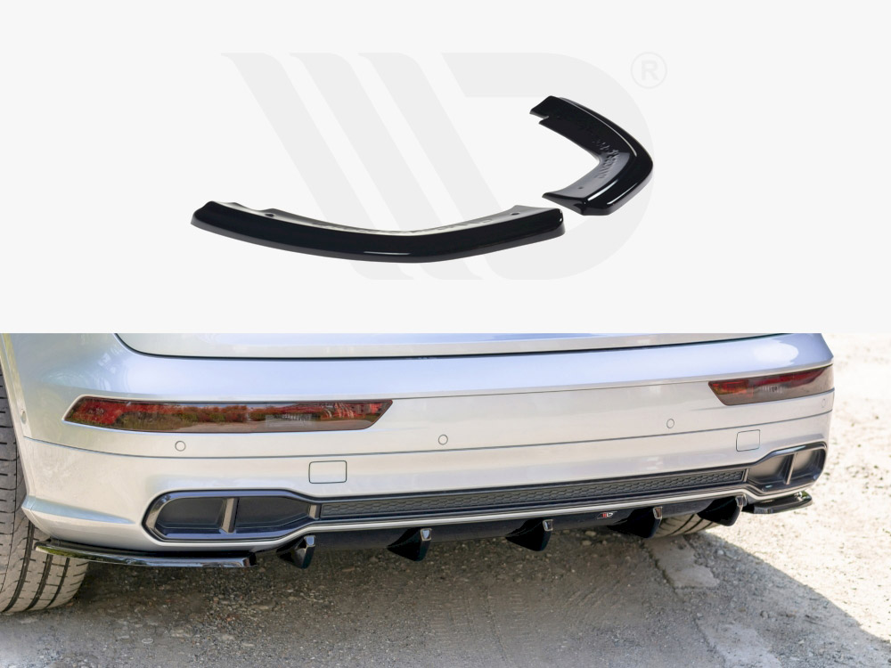 Maxton Design Gloss Black Rear Side Splitters Audi Sq5/S-Line Mkii (2017-Up), view 1