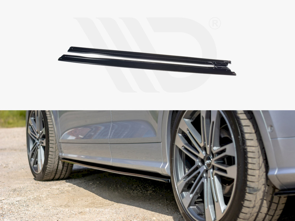 Maxton Design Gloss Black Side Skirts Diffusers Audi Sq5/Q5 S-Line Mkii (2017-Up), view 1