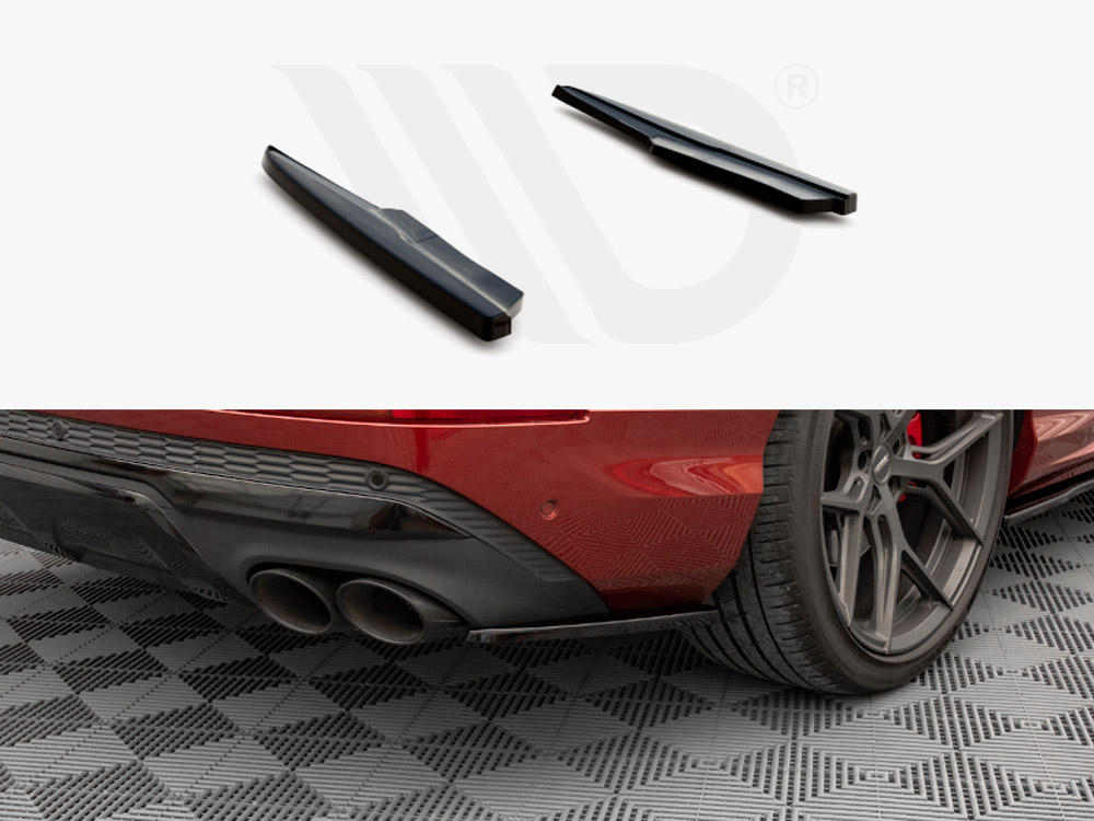Maxton Design Gloss Black Rear Side Splitters Audi Sq7 /Q7 S-Line Mk2 (4M) Facelift (2019-), view 1