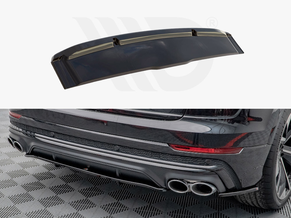 Maxton Design Gloss Black Central Rear Splitter (Vertical Bars) Audi Sq8 Mk1 (2020-), view 1