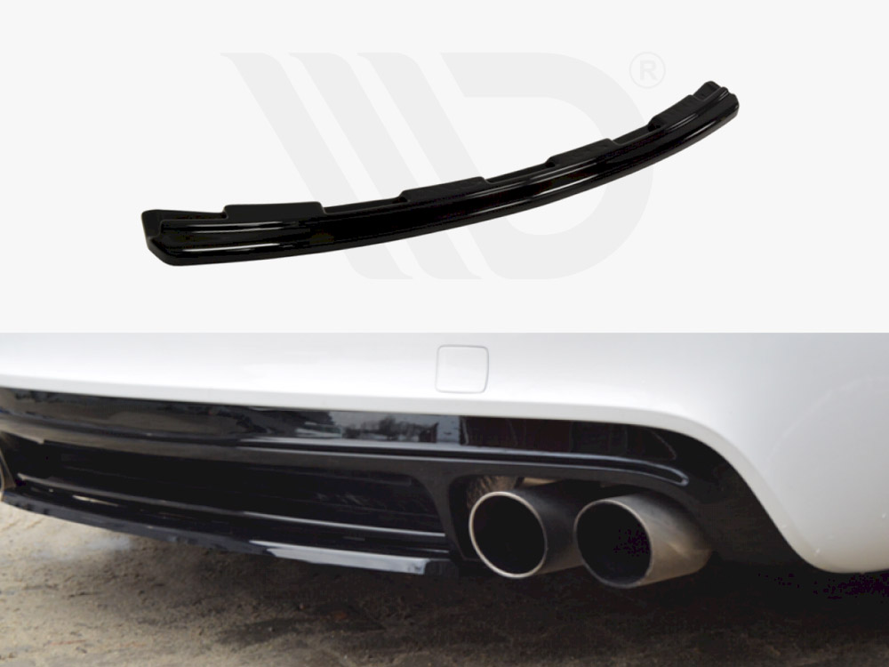 Maxton Design Gloss Black Central Rear Splitter Audi TT S 8J (Without Vertical Bars) (2008-13), view 1