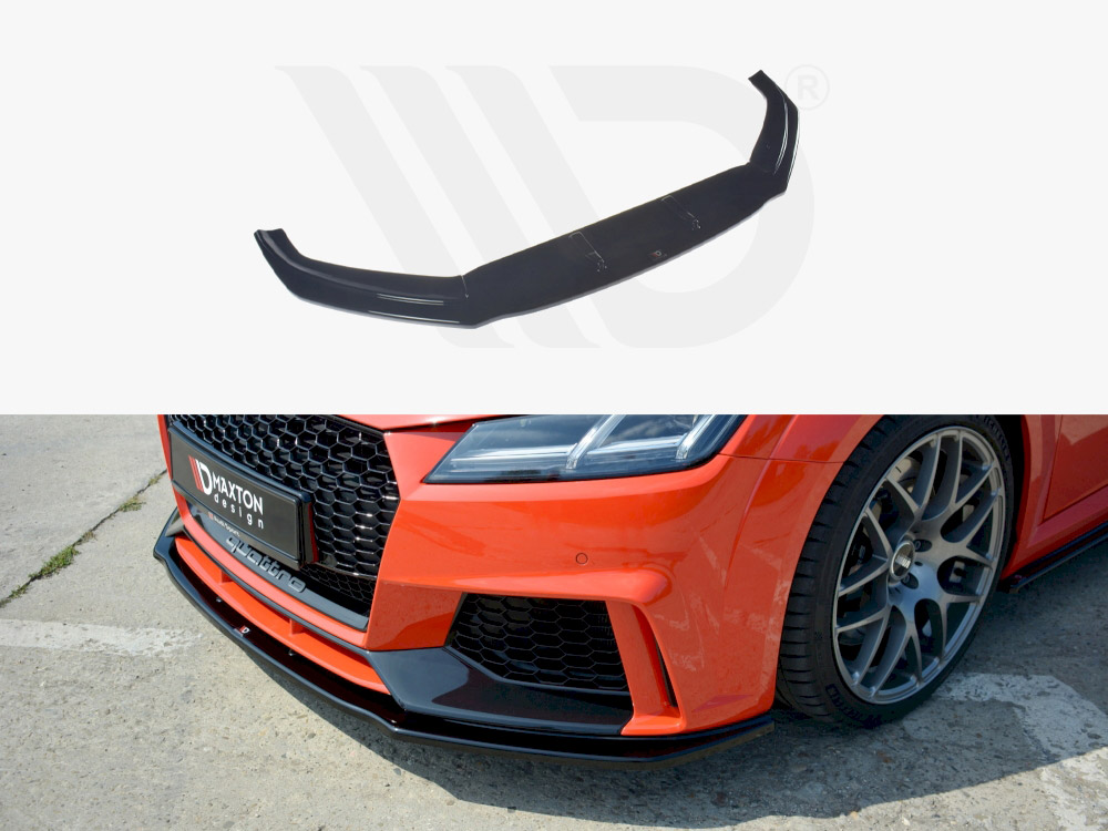 Maxton Design Gloss Black Front Splitter V.1 Audi TT RS Mk3 (8S) (2016-2020), view 1
