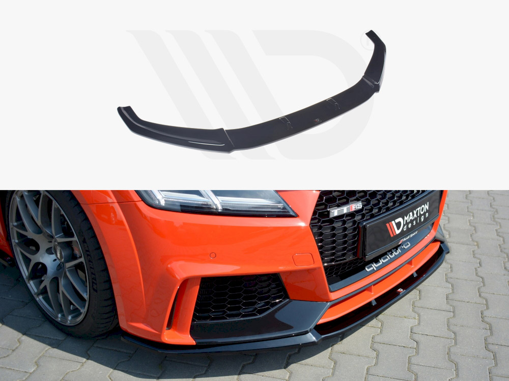 Maxton Design Gloss Black Front Splitter V.2 Audi TT RS Mk3 (8S) (2016-2020), view 1