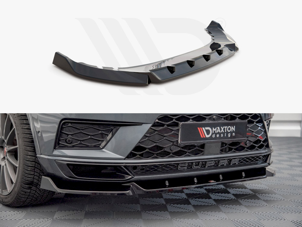 Maxton Design Gloss Black Front Splitter V1 Cupra Ateca (2018-2019), view 1