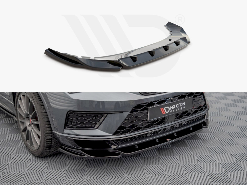 Maxton Design Gloss Black Front Splitter V2 Cupra Ateca (2018-2019), view 1